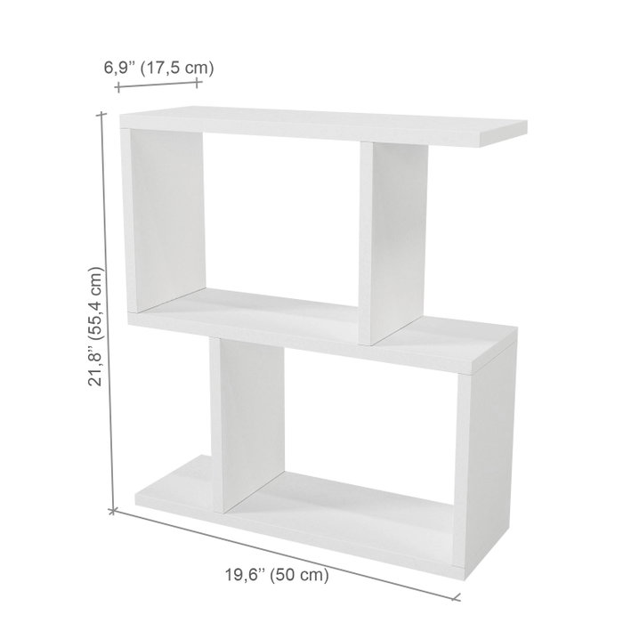 Hanah Home Mesa Auxiliar Karinus White, Estilo Escandinavo, Tablero Melamina, 18mm, 50x55.4x17.5cm, Blanco